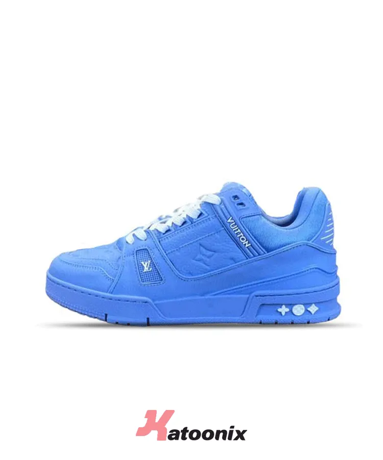 Louis-Vuitton LV Trainer Sneaker Low Blue - لویی ویتون ال وی ترینر اسنیکر آبی