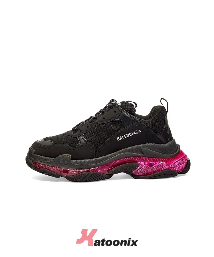 Balenciaga Triple S sneakers Black & Pink Neon - بالنسیاگا تریپل اس مشکی بنفش