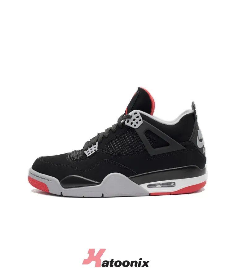 Nike Air Jordan 4 Bred - کفش ورزشی نایکی ایر جردن 4  مشکی قرمز